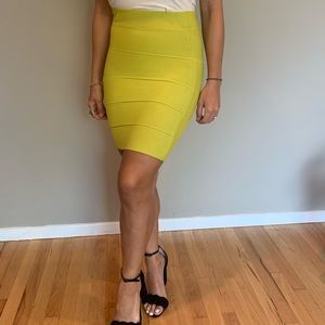 BCBG neon green skirt